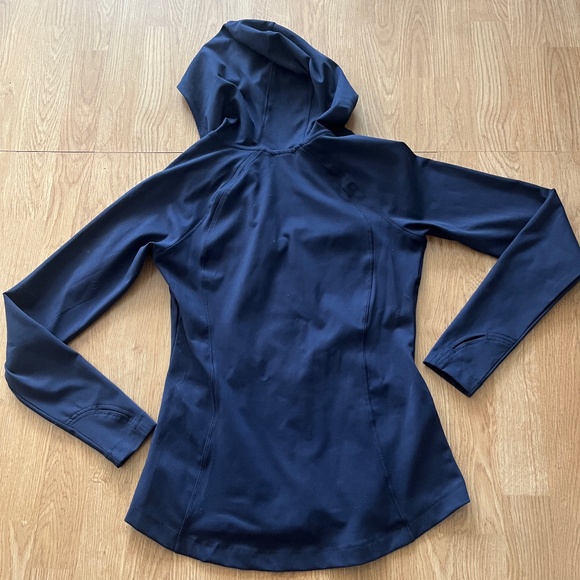 Spyder Long Sleeve full zip hooded yoga jacket Navy EUC S - Picture 6 of 6